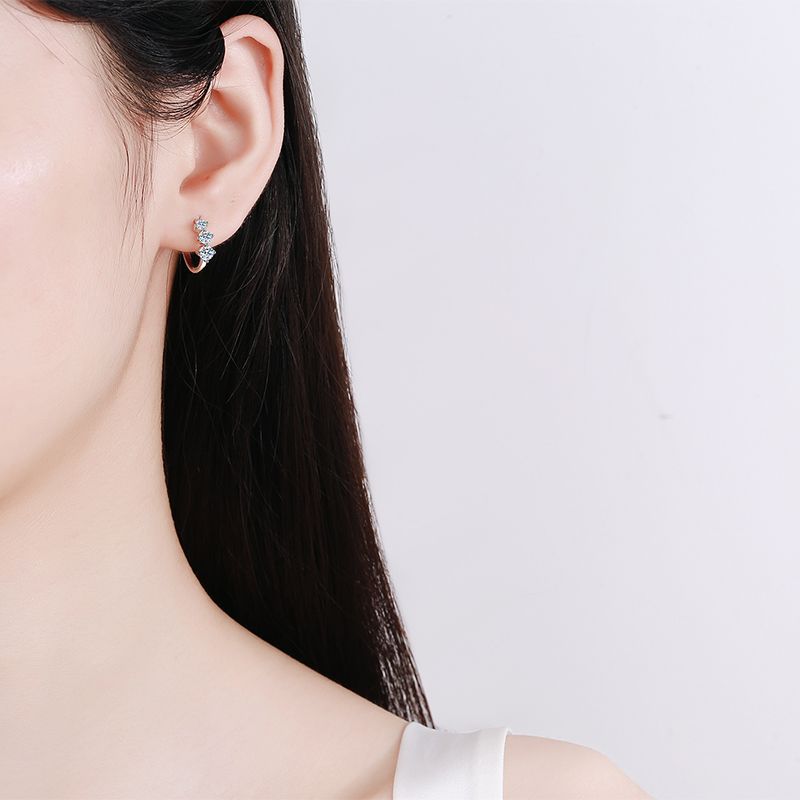 Moissanite Earrings in 925 Sterling Silver