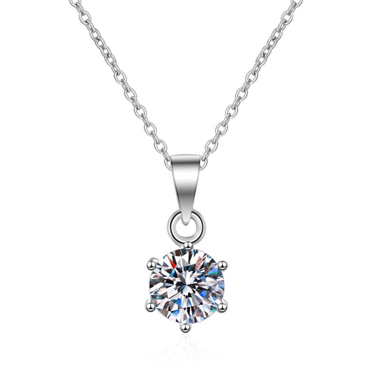 Moissanite Necklaces in 925 Sterling Silver 0.5ct 1ct 2ct 3ct 5ct