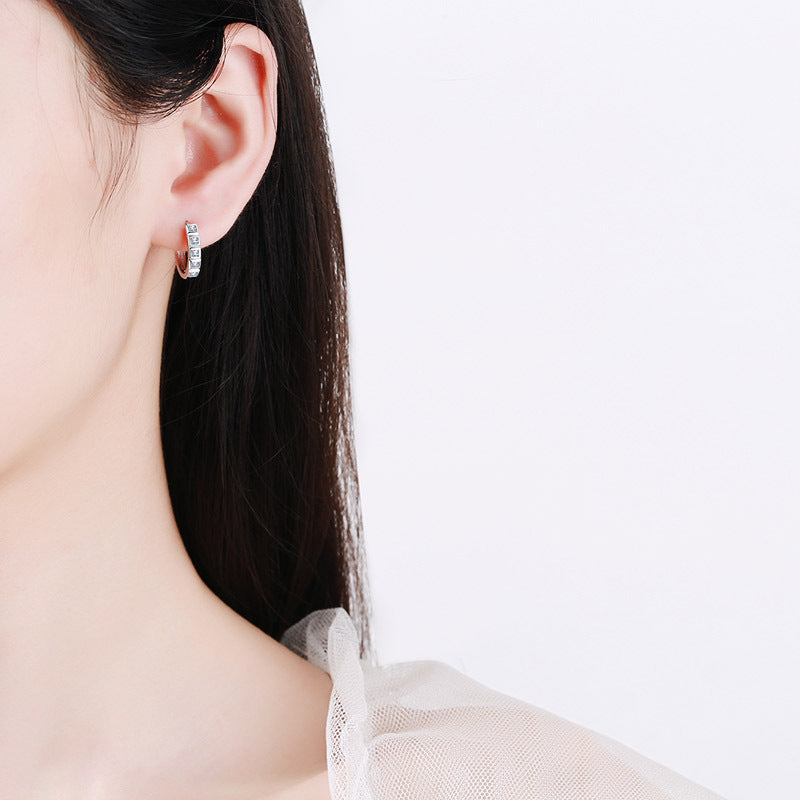 Moissanite Earrings in 925 Sterling Silver