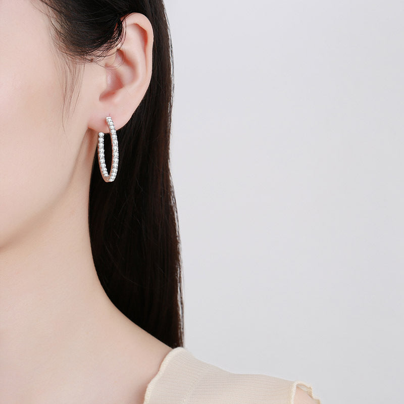 Moissanite Earrings in 925 Sterling Silver