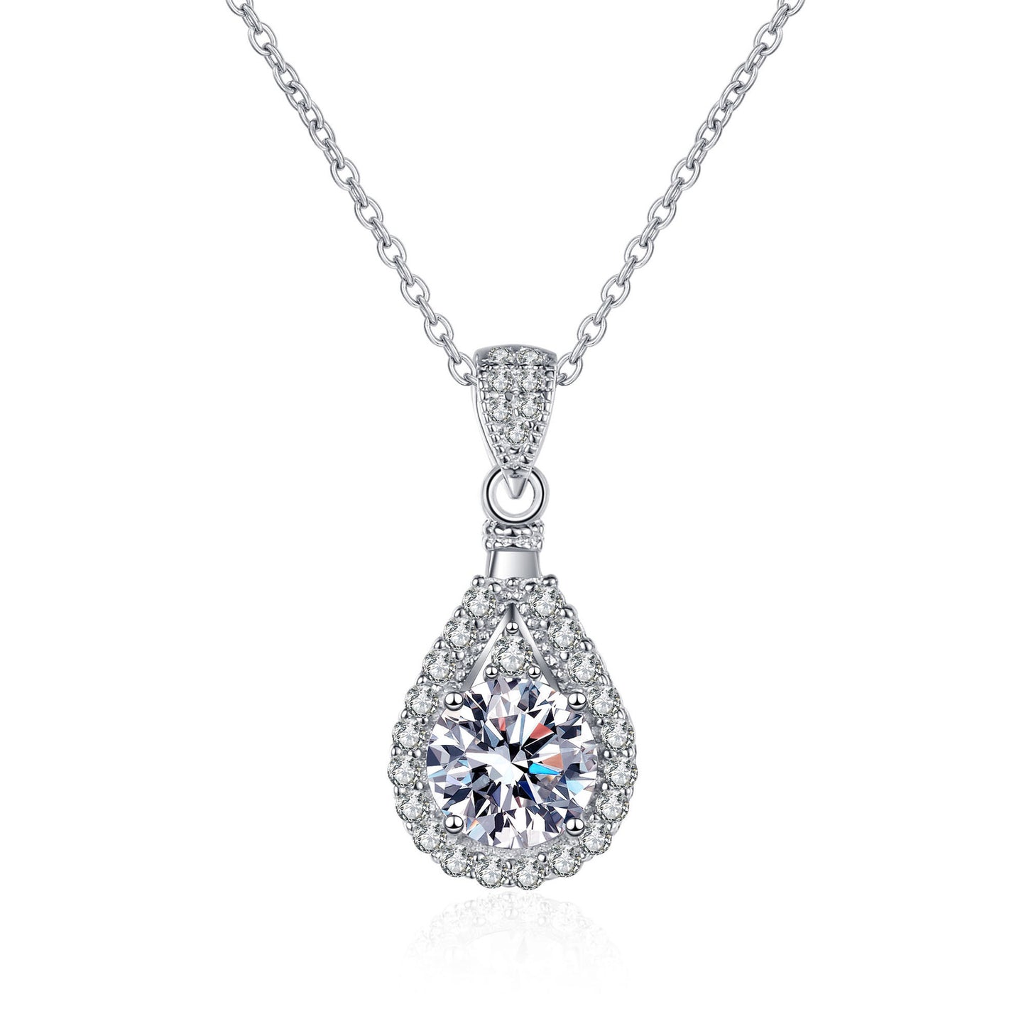 Moissanite Necklaces in 925 Sterling Silver 1ct 2ct 3ct 5ct