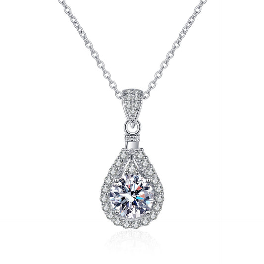 Moissanite Necklaces in 925 Sterling Silver 1ct 2ct 3ct 5ct