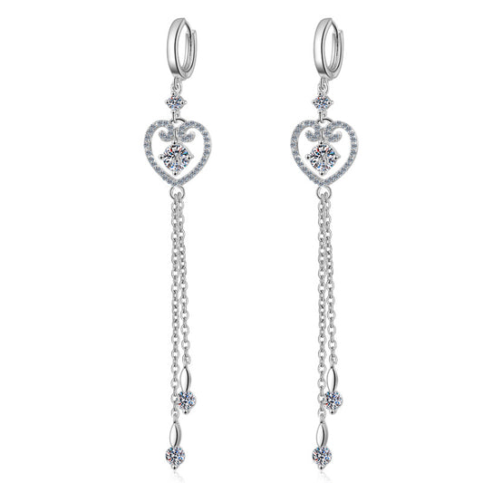 Round cut Moissanite Earrings in 925 Sterling Silver 1ct