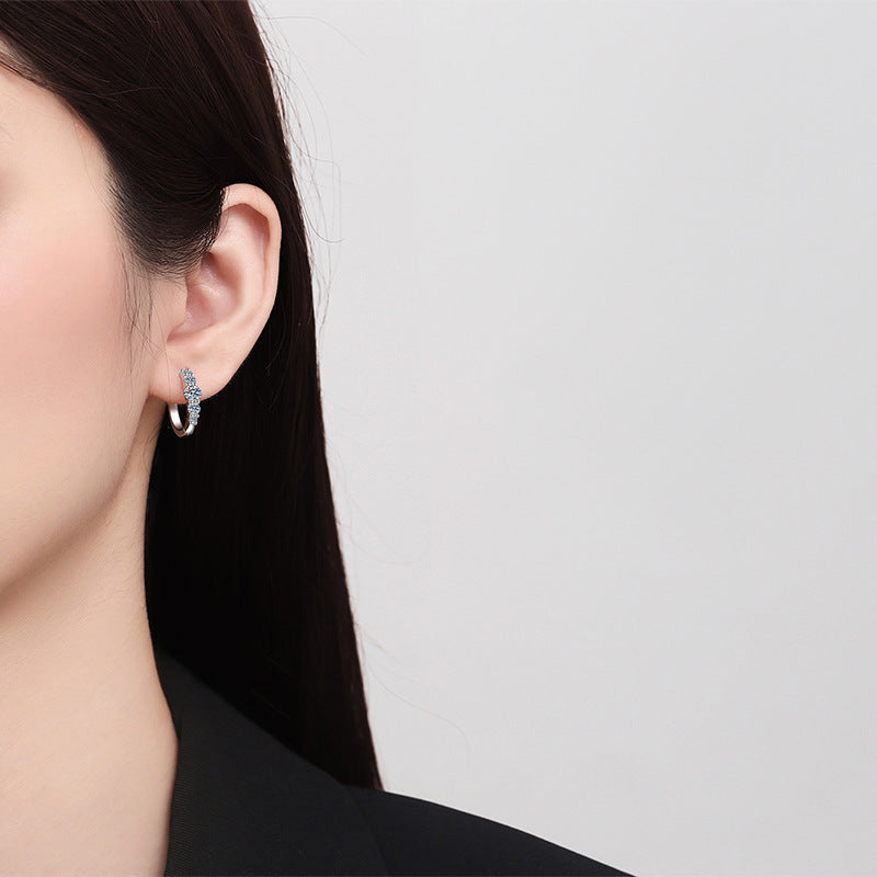 Moissanite Earrings in 925 Sterling Silver