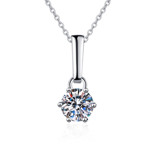 Moissanite Necklaces in 925 Sterling Silver 1ct 2ct