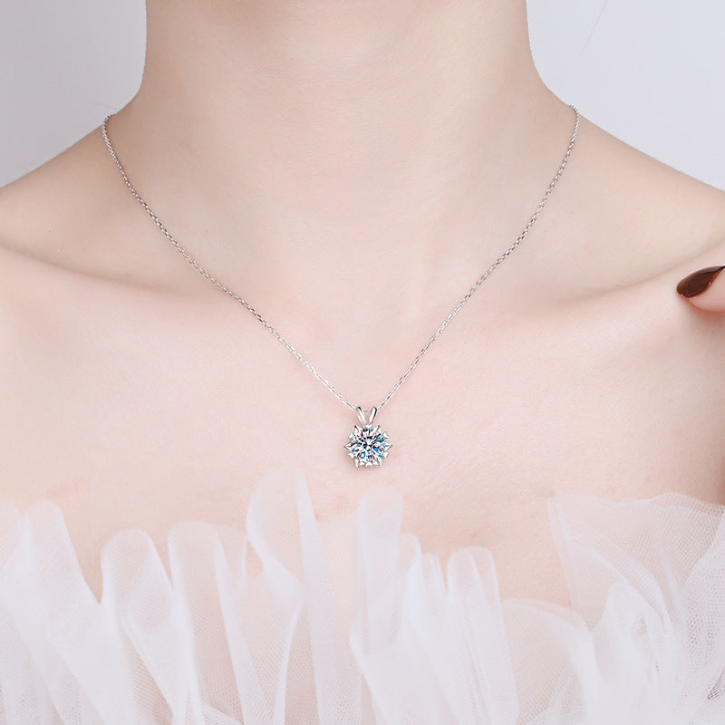 Moissanite Necklaces in 925 Sterling Silver 1ct 2ct 3ct