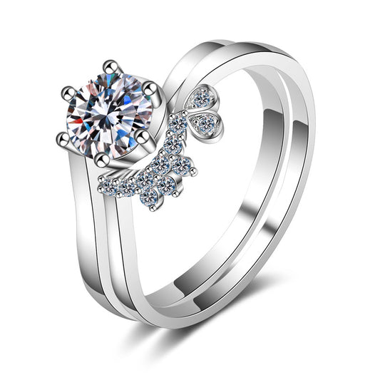 Moissanite Ring in 925 Sterling Silver 0.8ct