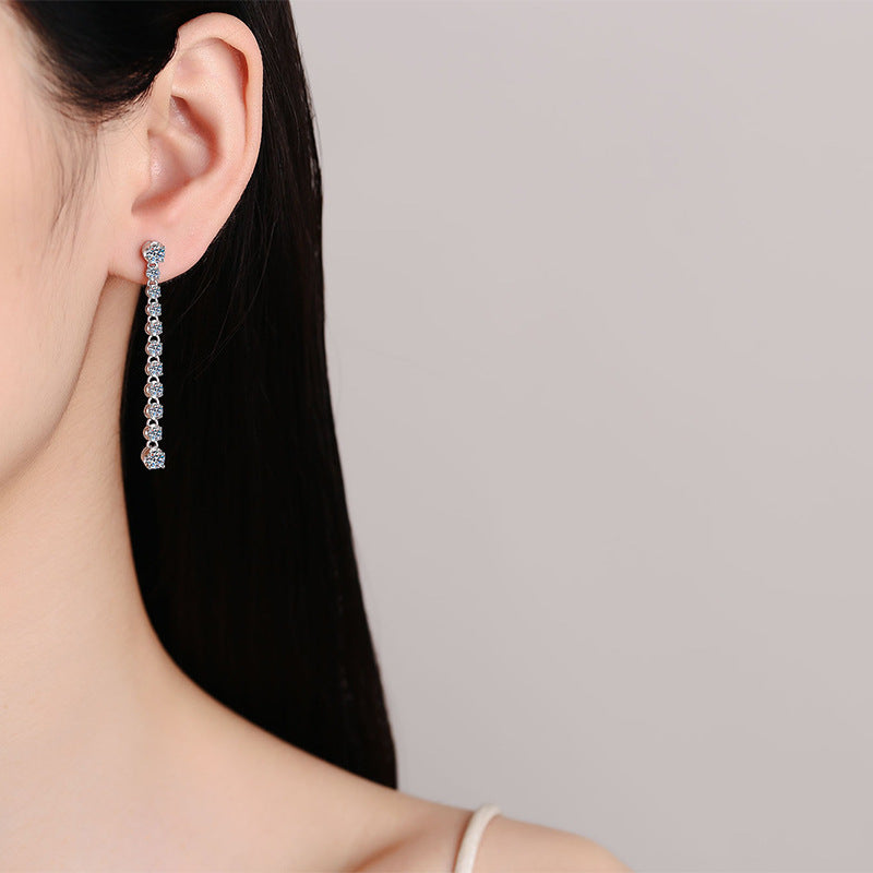 Moissanite Earrings in 925 Sterling Silver