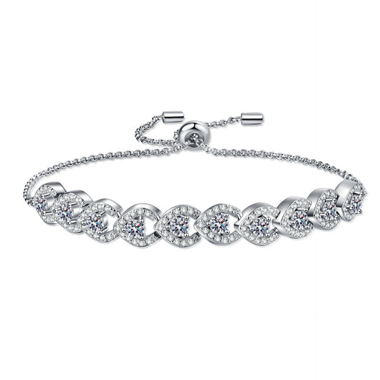 Moissanite Bracelets in 925 Sterling Silver 1ct 16+7cm