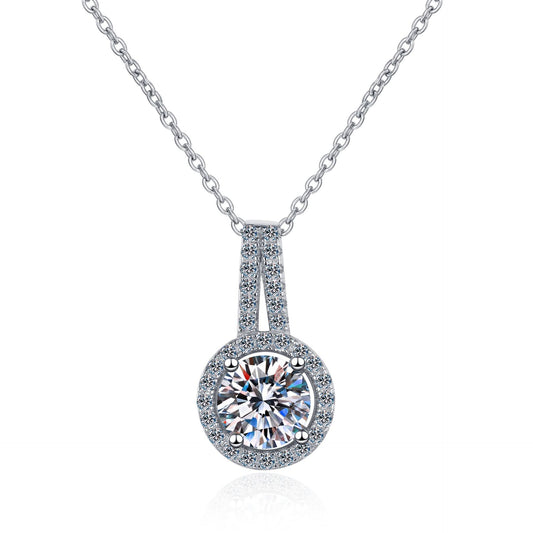 Moissanite Necklaces in 925 Sterling Silver 0.5ct 1ct 2ct 5ct
