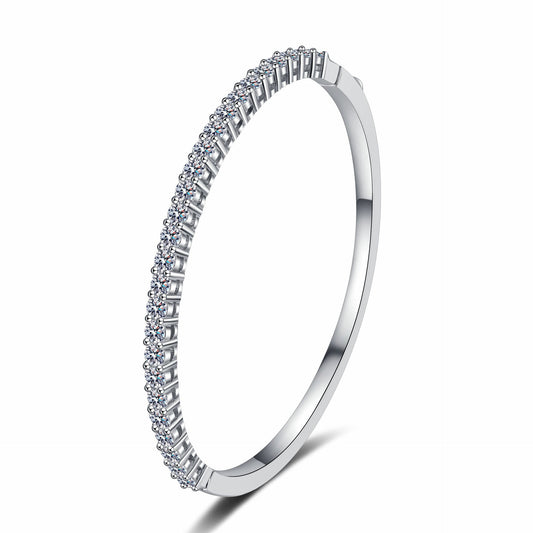 Moissanite Bangles in 925 Sterling Silver 2.6ct