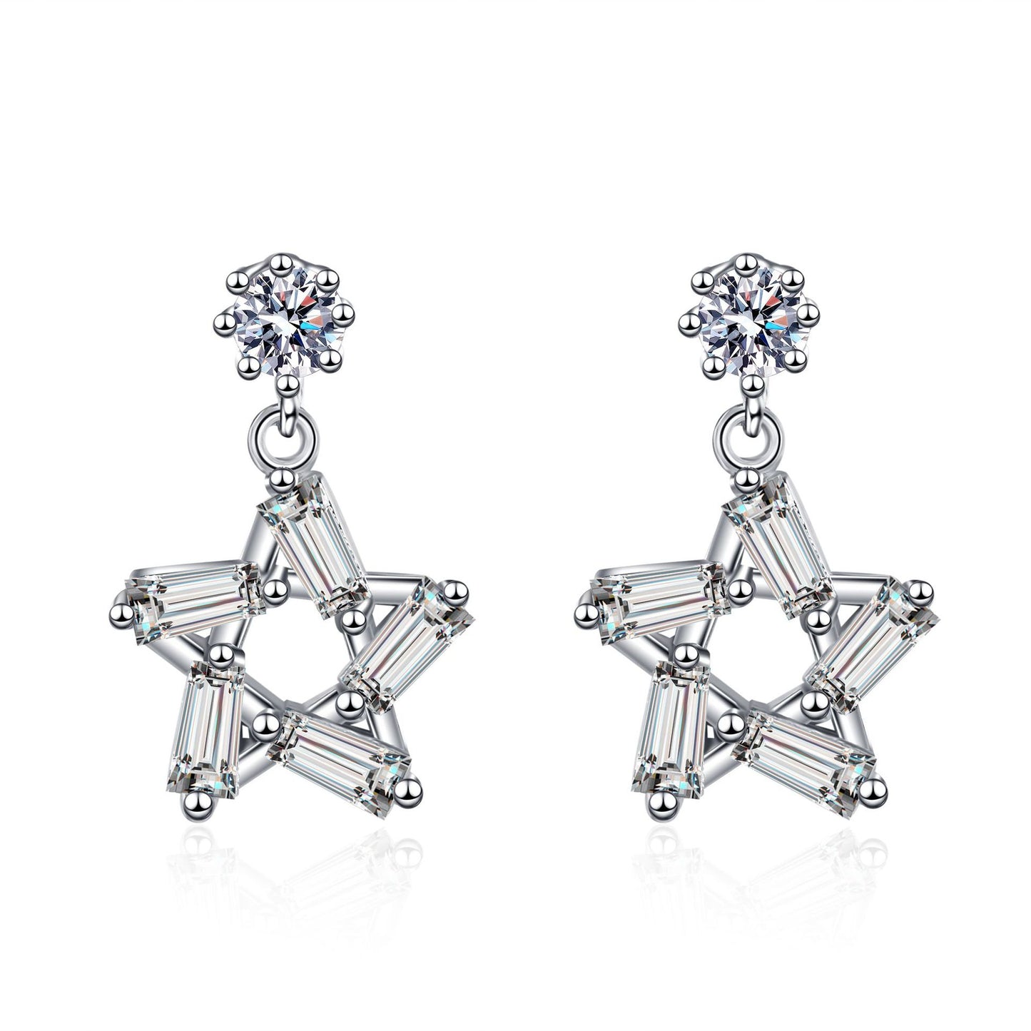 Moissanite Earrings in 925 Sterling Silver