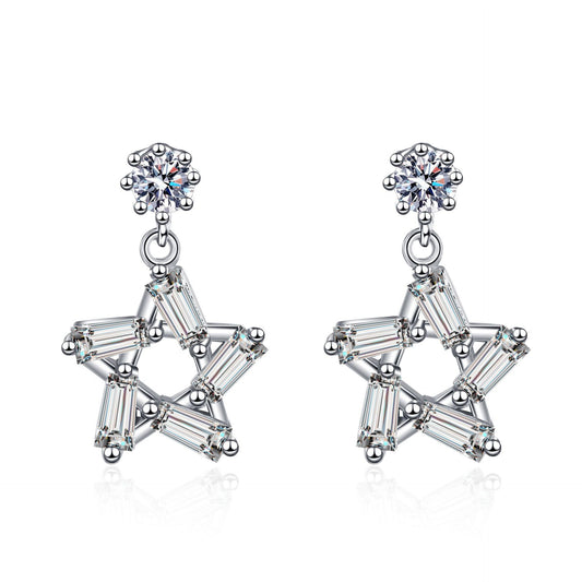 Moissanite Earrings in 925 Sterling Silver