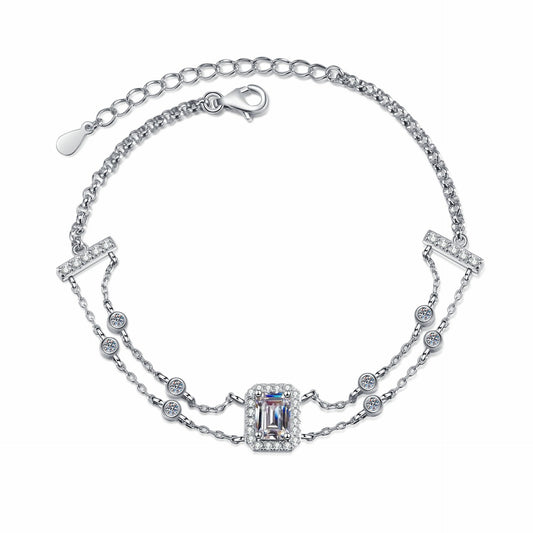 Moissanite Bracelets in 925 Sterling Silver 1ct 21cm