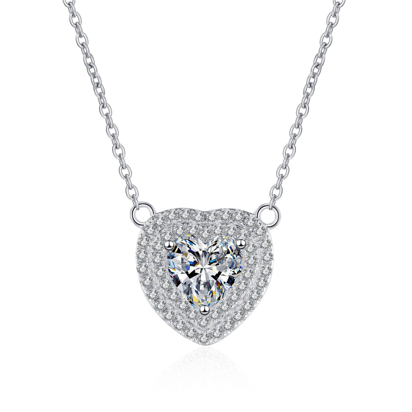 Moissanite Necklaces in 925 Sterling Silver 1ct