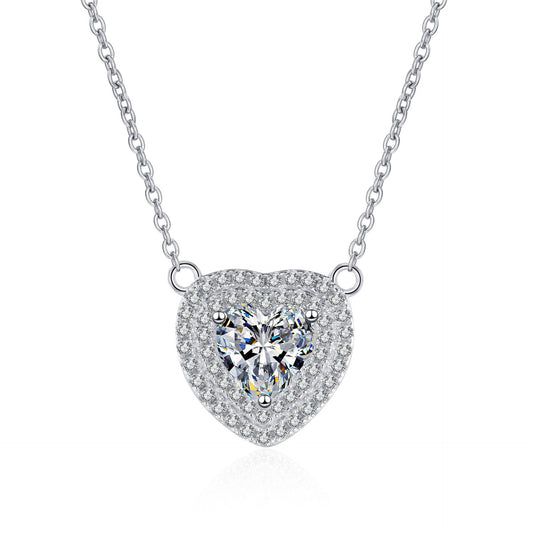 Moissanite Necklaces in 925 Sterling Silver 1ct