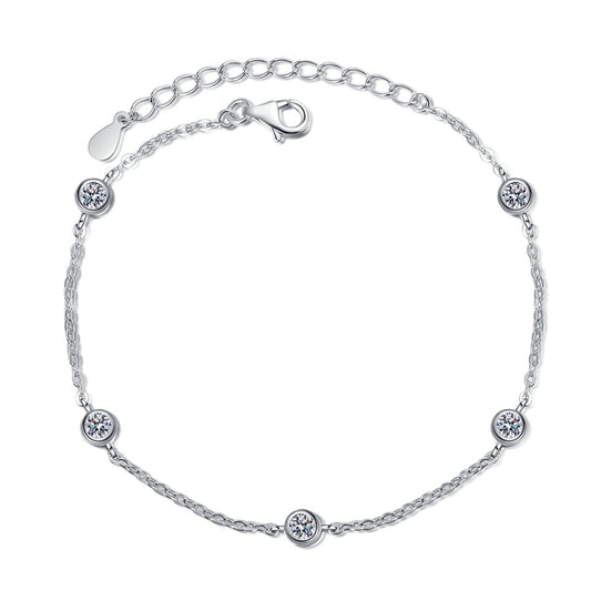 Moissanite Bracelets in 925 Sterling Silver 0.5ct 16+4cm