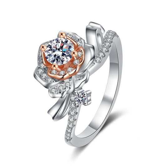 Round cut Moissanite Ring in 925 Sterling Silver 0.5ct