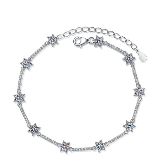 Moissanite Bracelets in 925 Sterling Silver 1ct