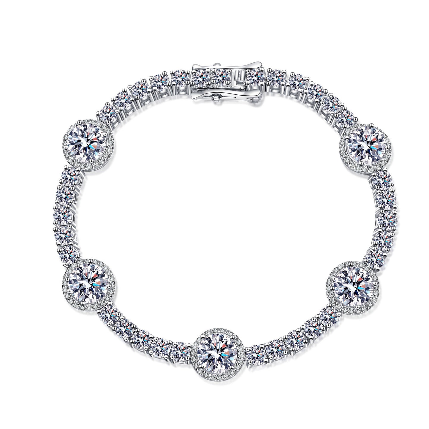 Moissanite Bracelets in 925 Sterling Silver 8.3ct 15.5cm