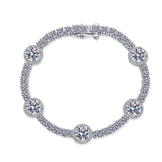 Moissanite Bracelets in 925 Sterling Silver 9.1ct 18cm