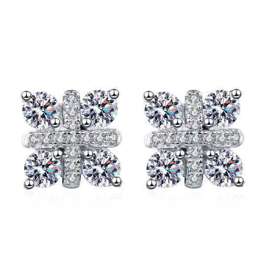 Moissanite Earrings in 925 Sterling Silver