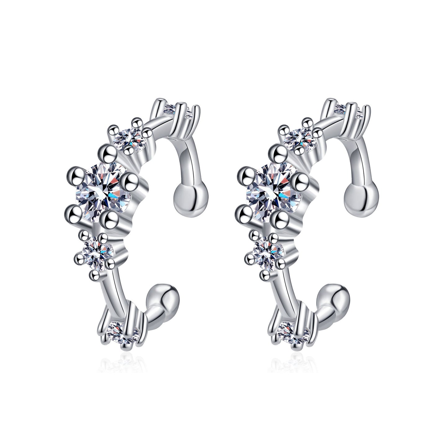 Moissanite Earrings in 925 Sterling Silver