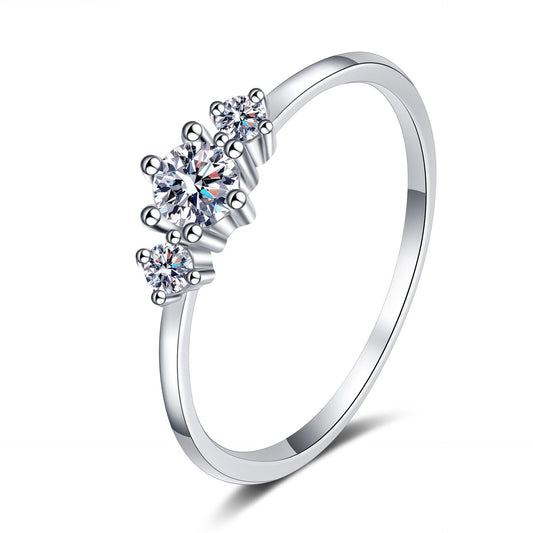 Moissanite Ring in 925 Sterling Silver