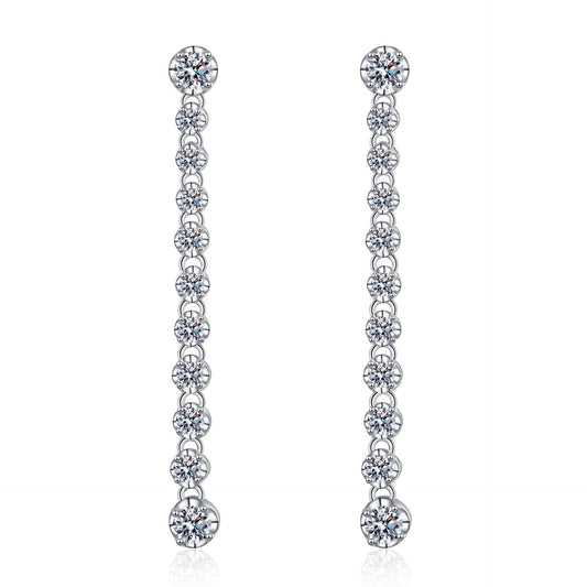 Moissanite Earrings in 925 Sterling Silver