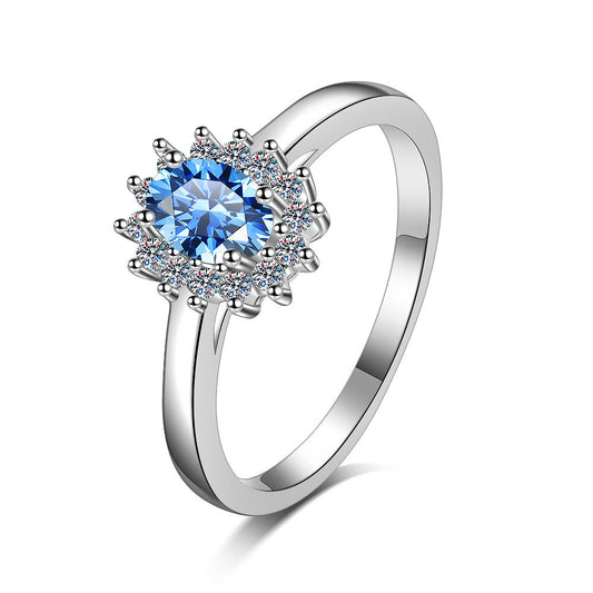 Oval cut Moissanite Ring in 925 Sterling Silver 0.5ct