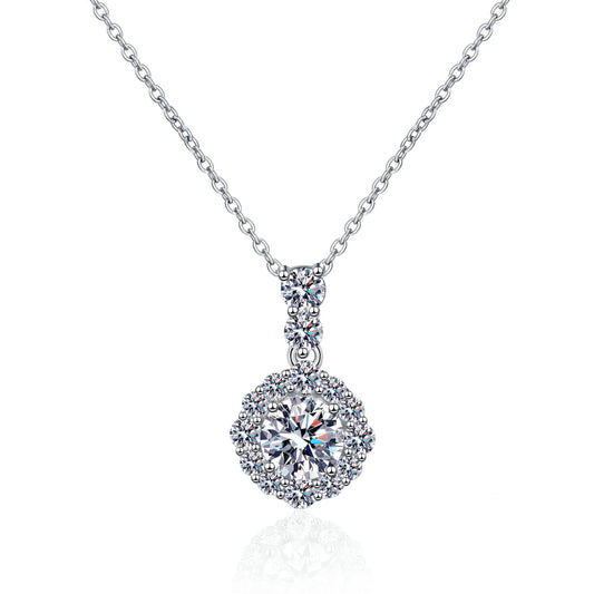 Moissanite Necklaces in 925 Sterling Silver 1ct