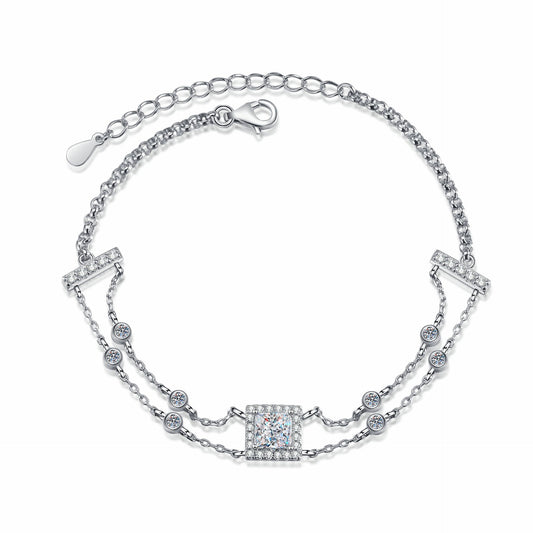 Moissanite Bracelets in 925 Sterling Silver 1ct 21cm