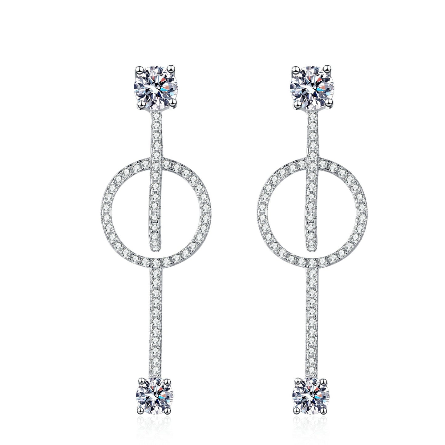 Moissanite Earrings in 925 Sterling Silver