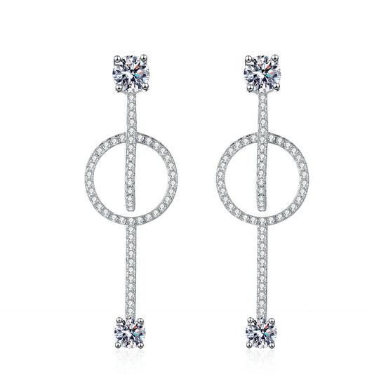 Moissanite Earrings in 925 Sterling Silver