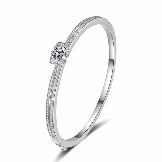 Moissanite Bangles in 925 Sterling Silver 1.76ct