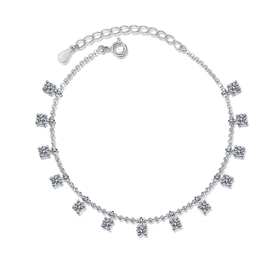 Moissanite Bracelets in 925 Sterling Silver 3.9ct 16+4cm