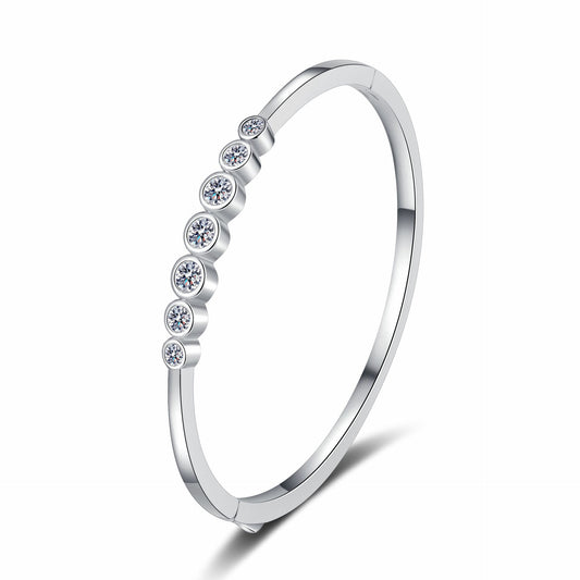 Moissanite Bangles in 925 Sterling Silver 2.5ct