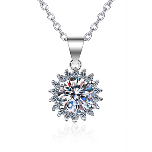 Moissanite Necklaces in 925 Sterling Silver 0.5ct 1ct 2ct 3ct 5ct