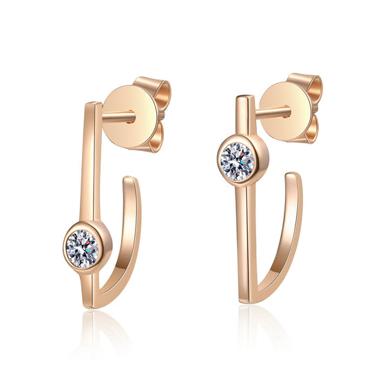 Moissanite Earrings in 925 Sterling Silver