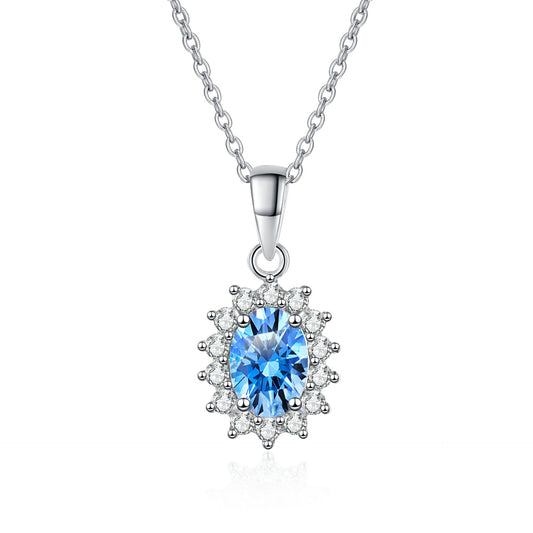 Moissanite Necklaces in 925 Sterling Silver 1ct