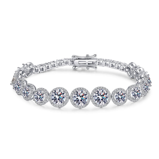 Moissanite Bracelets in 925 Sterling Silver 10.1ct 15.5cm