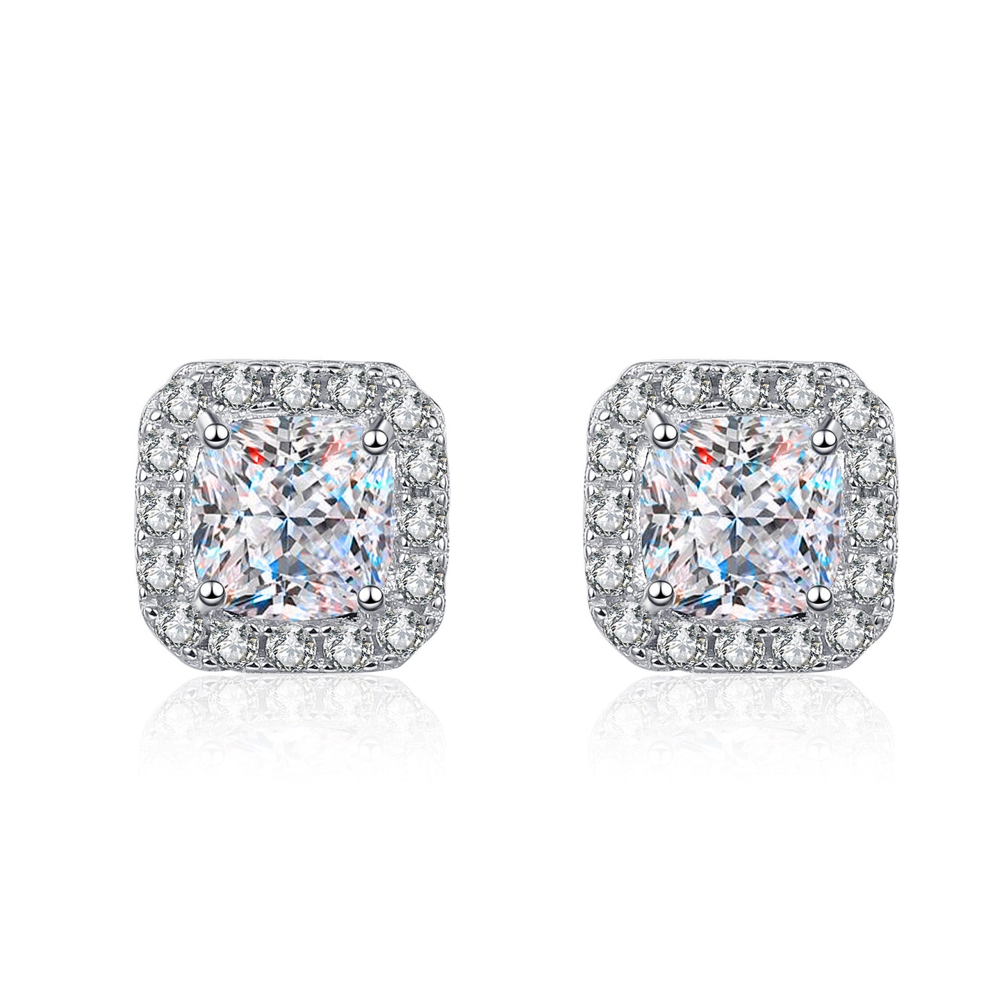 Moissanite Earrings in 925 Sterling Silver 1ct 2ct