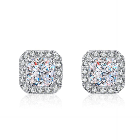 Moissanite Earrings in 925 Sterling Silver 1ct 2ct