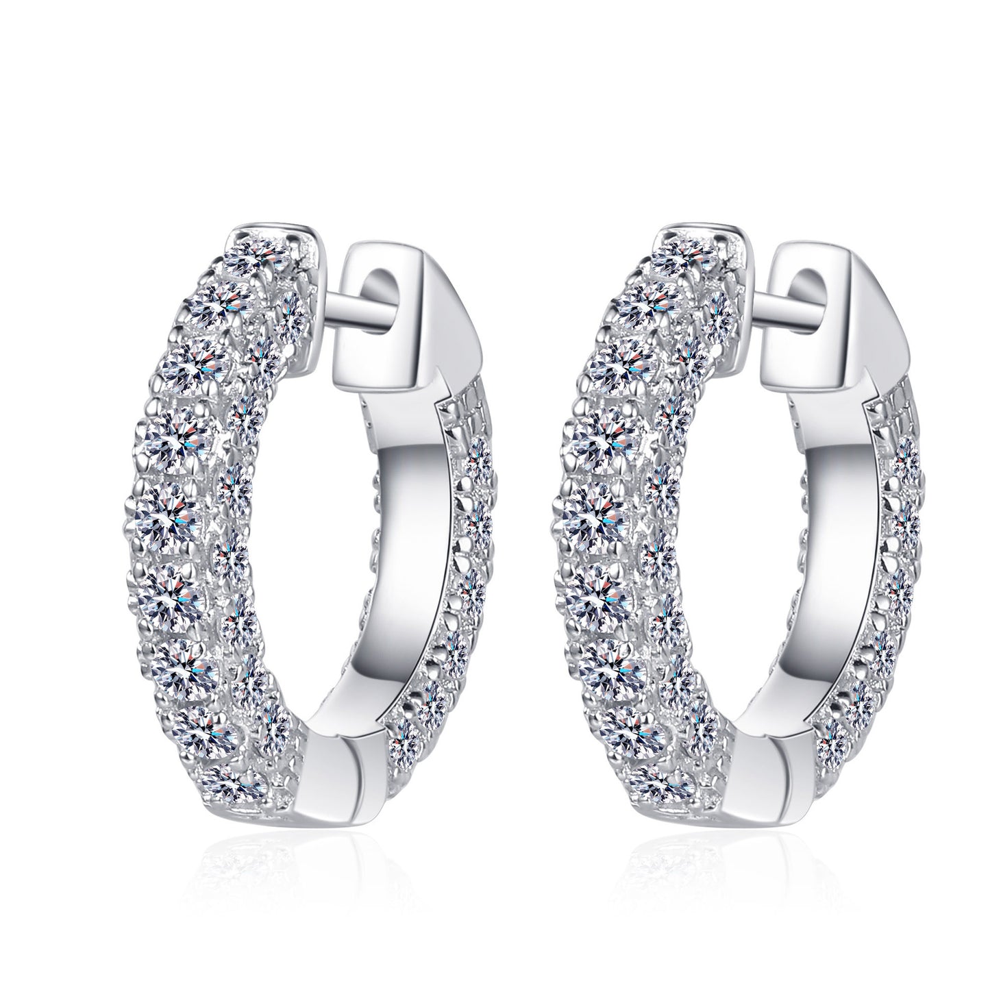 Moissanite Earrings in 925 Sterling Silver