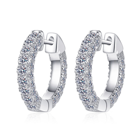 Moissanite Earrings in 925 Sterling Silver