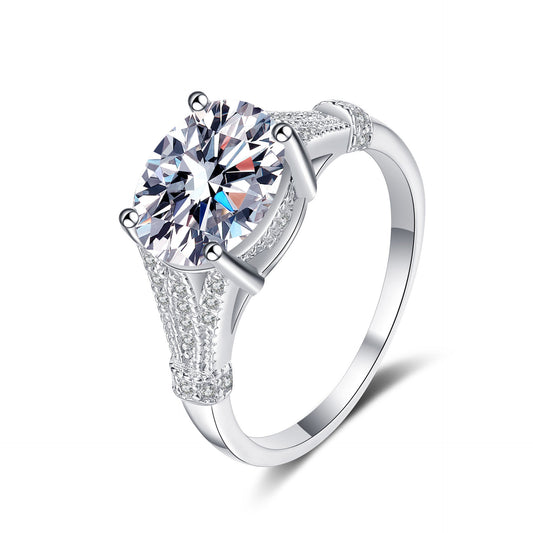 Oval cut Moissanite Ring in 925 Sterling Silver 3ct