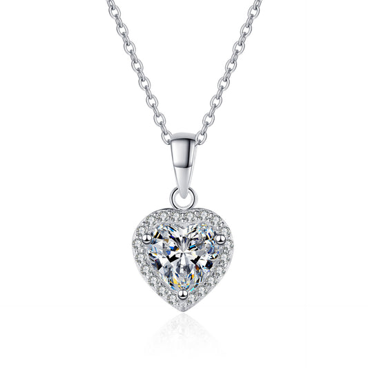 Moissanite Necklaces in 925 Sterling Silver 1ct