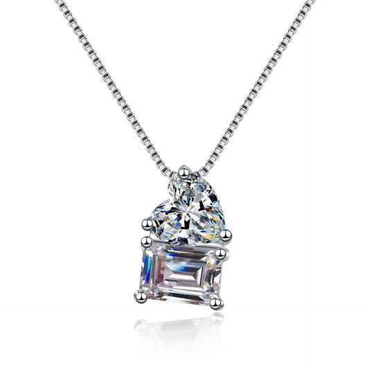 Moissanite Necklaces in 925 Sterling Silver 2ct