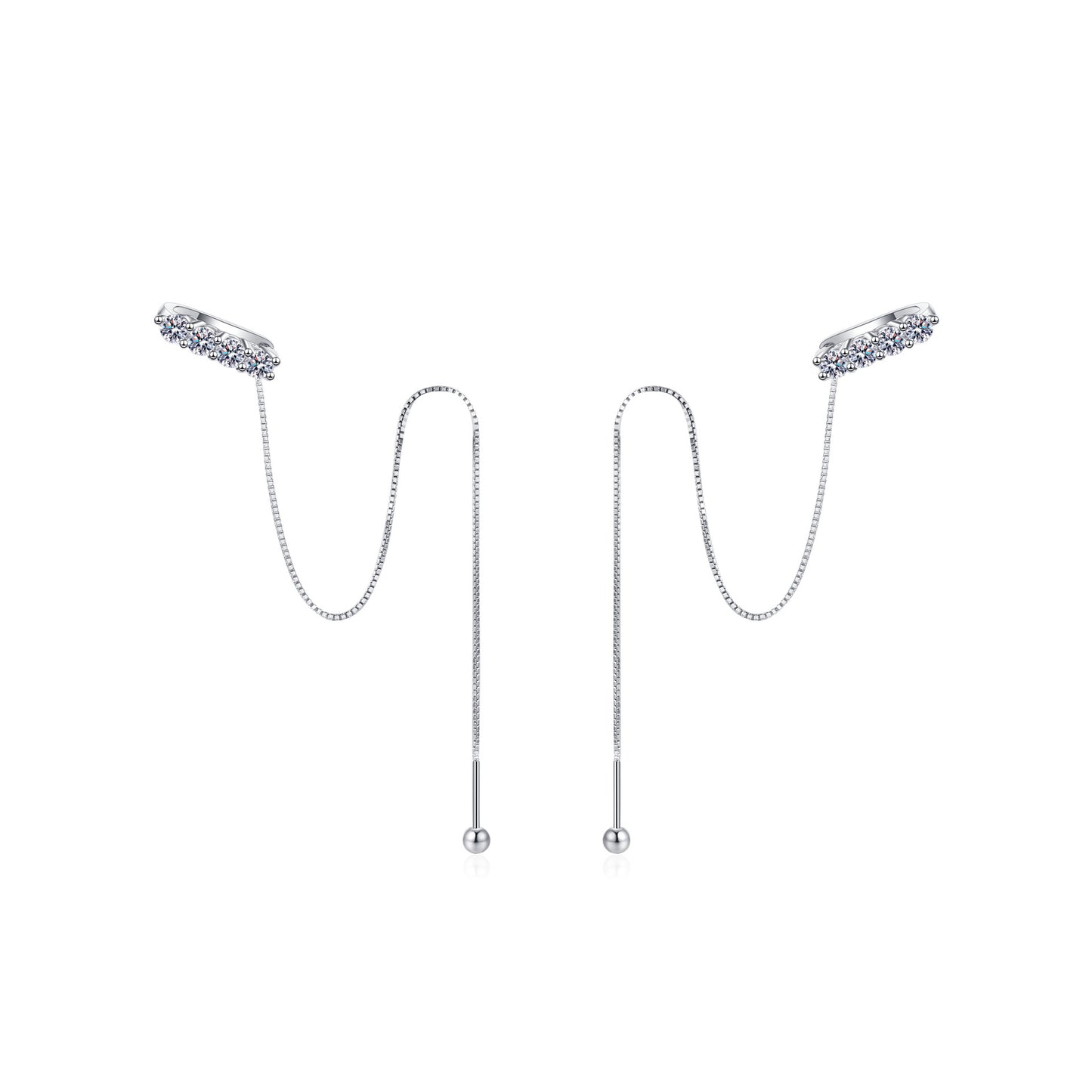 Moissanite Earrings in 925 Sterling Silver