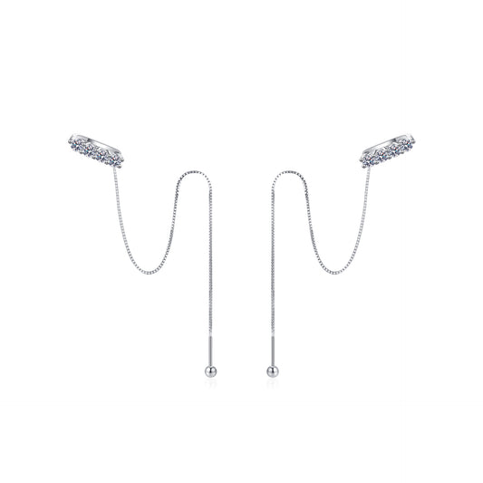 Moissanite Earrings in 925 Sterling Silver